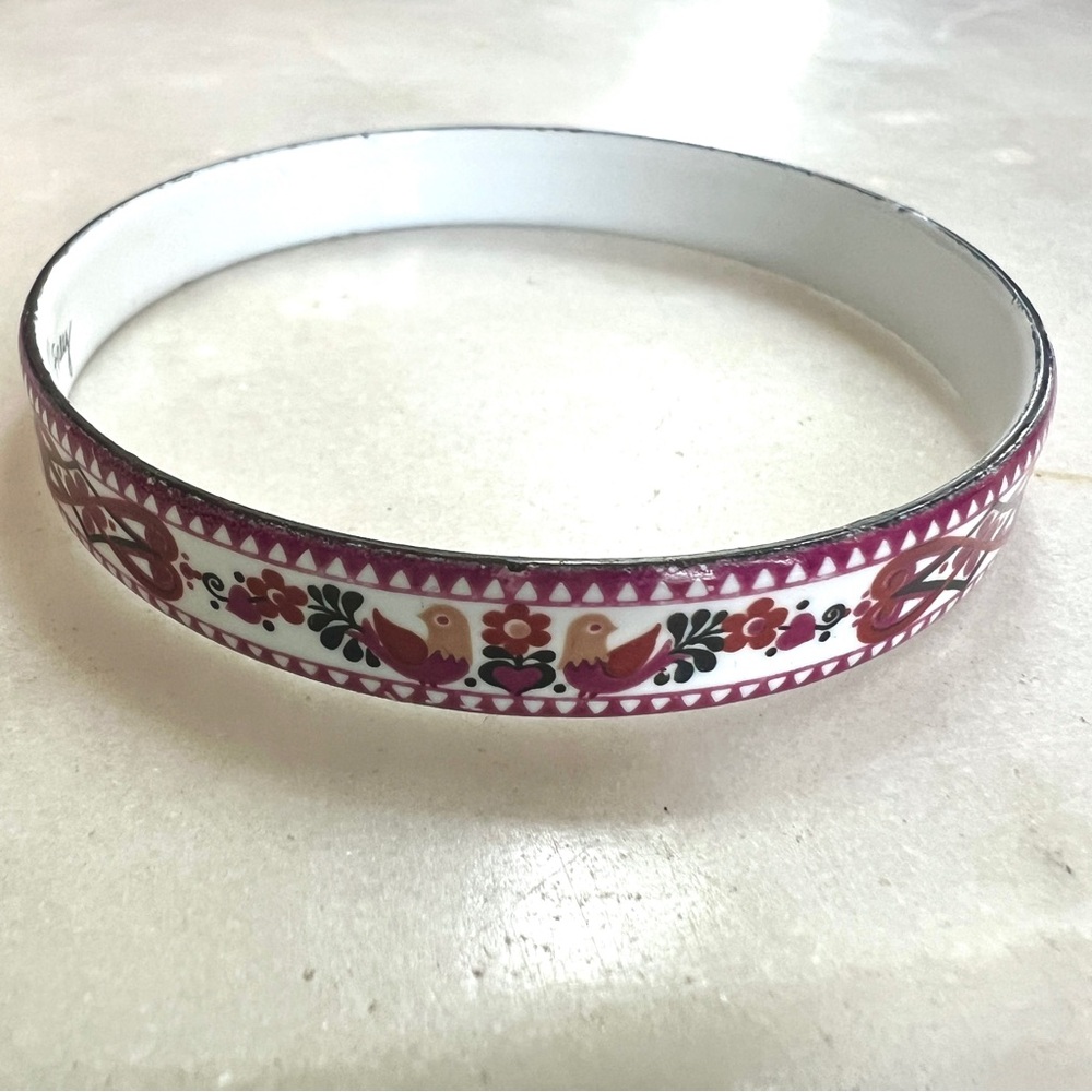Michaela Frey Hand Painted Enameled Bangle Bracelet - Picture 4 of 7